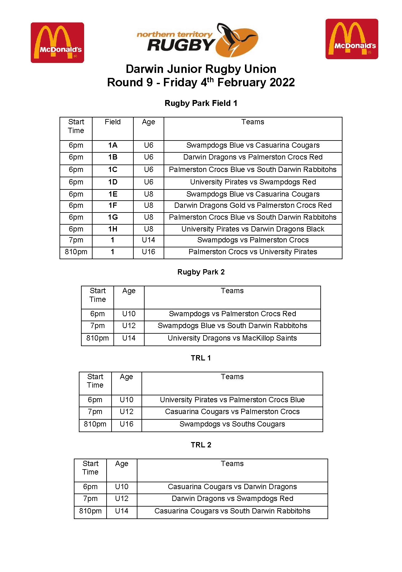 Match Schedule
