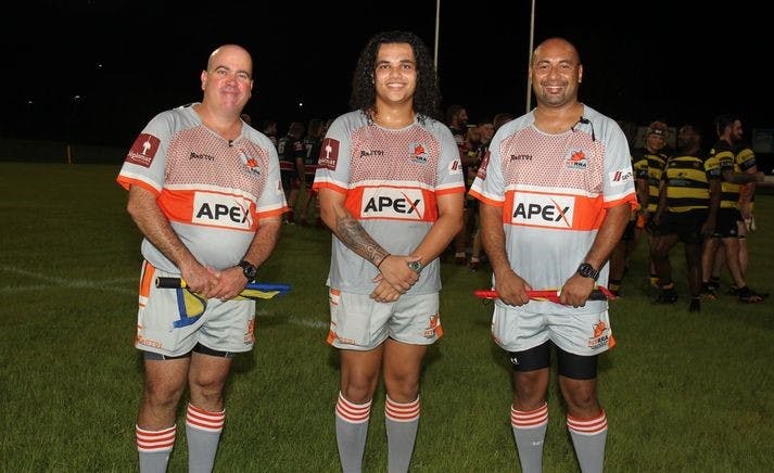 NT referee Julius Appo (centre) has been appointed to officiate at the upcoming Australian Rugby Shield in Brisbane.