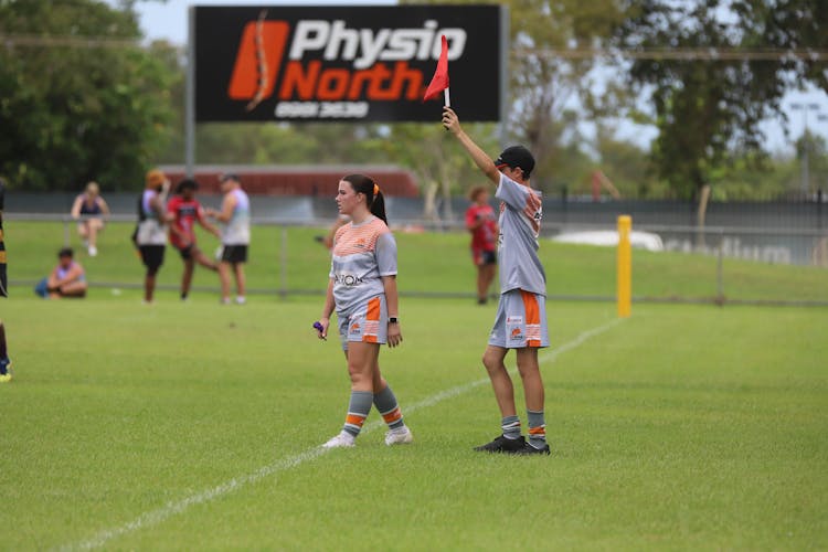 Zoe Grotaers (left) has been identified as one of Australia's top refereeing prospects. Picture: Leithal Pictures