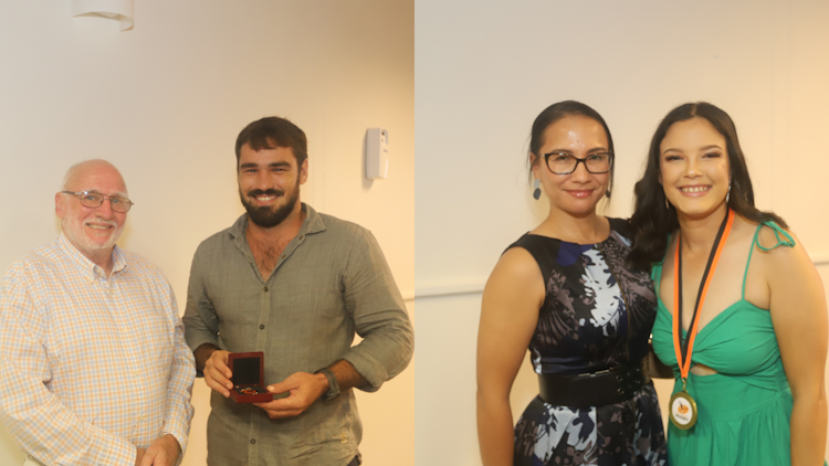 Vincent Mehn and Darwin Dragons superstar Ayesha Kay  were awarded NT Rugby's best and fairest at last week's annual Eric Johnstone Awards.
