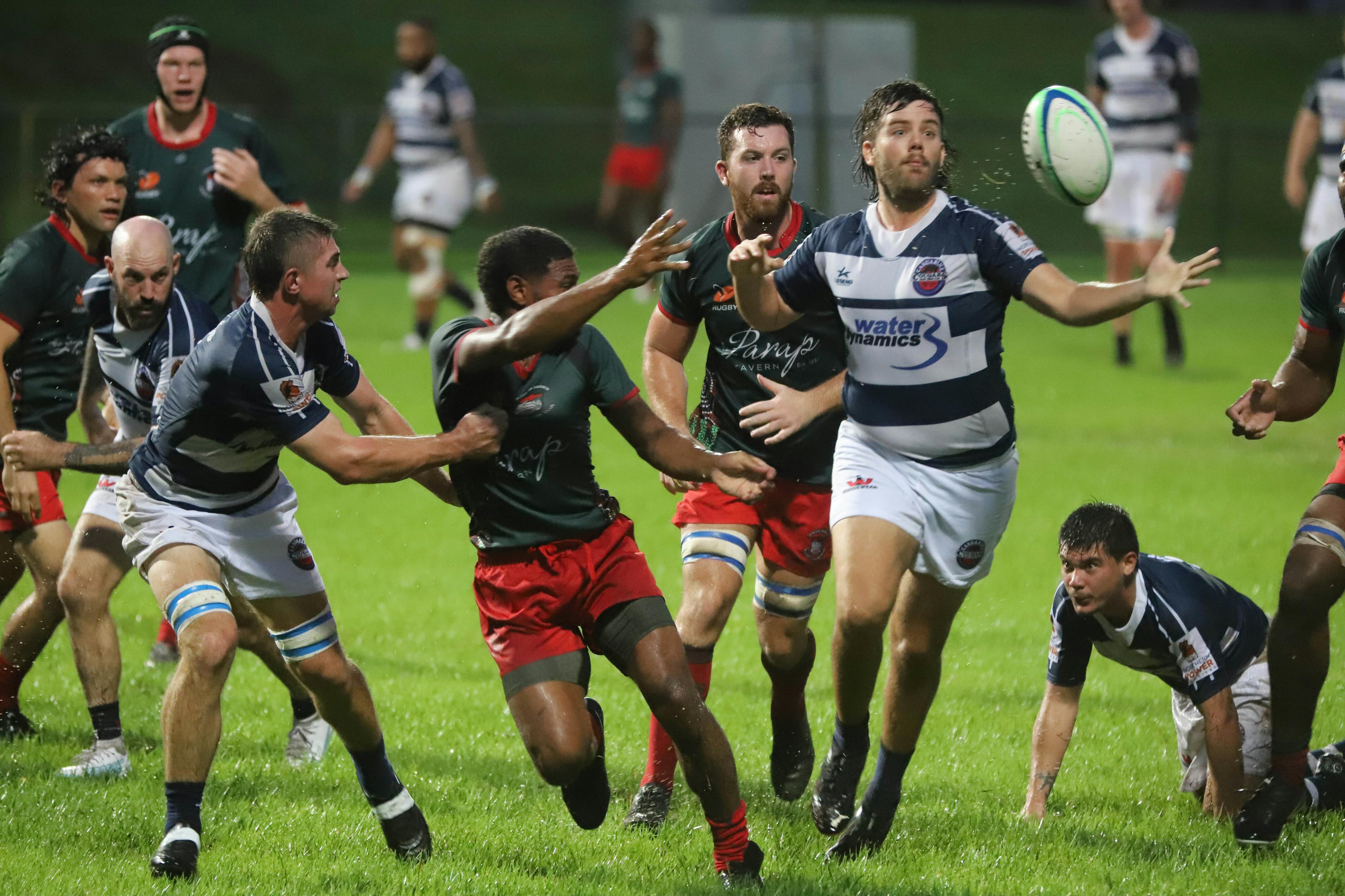 WILD NIGHT: South Darwin ended Casuarina's 11-game winning streak in their wet Round 15 encounter. Picture: Leithal Pictures